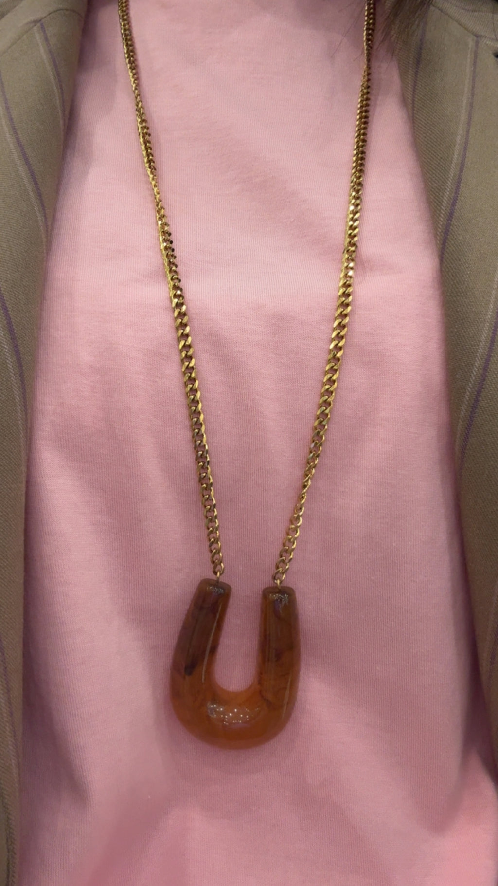 Collana Mia lunga marrone/bianco di Nali