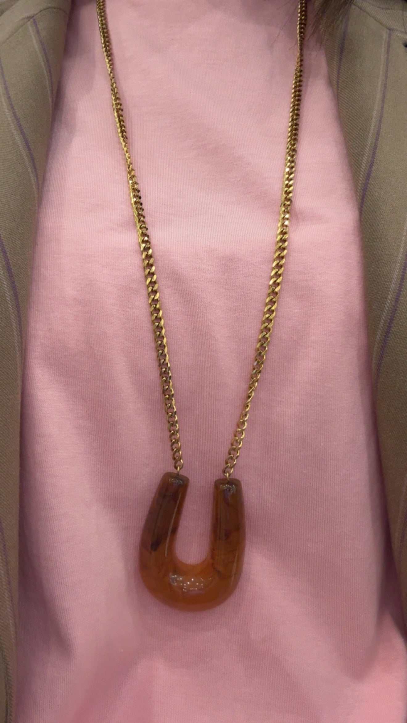 Collana Mia lunga marrone/bianco di Nali