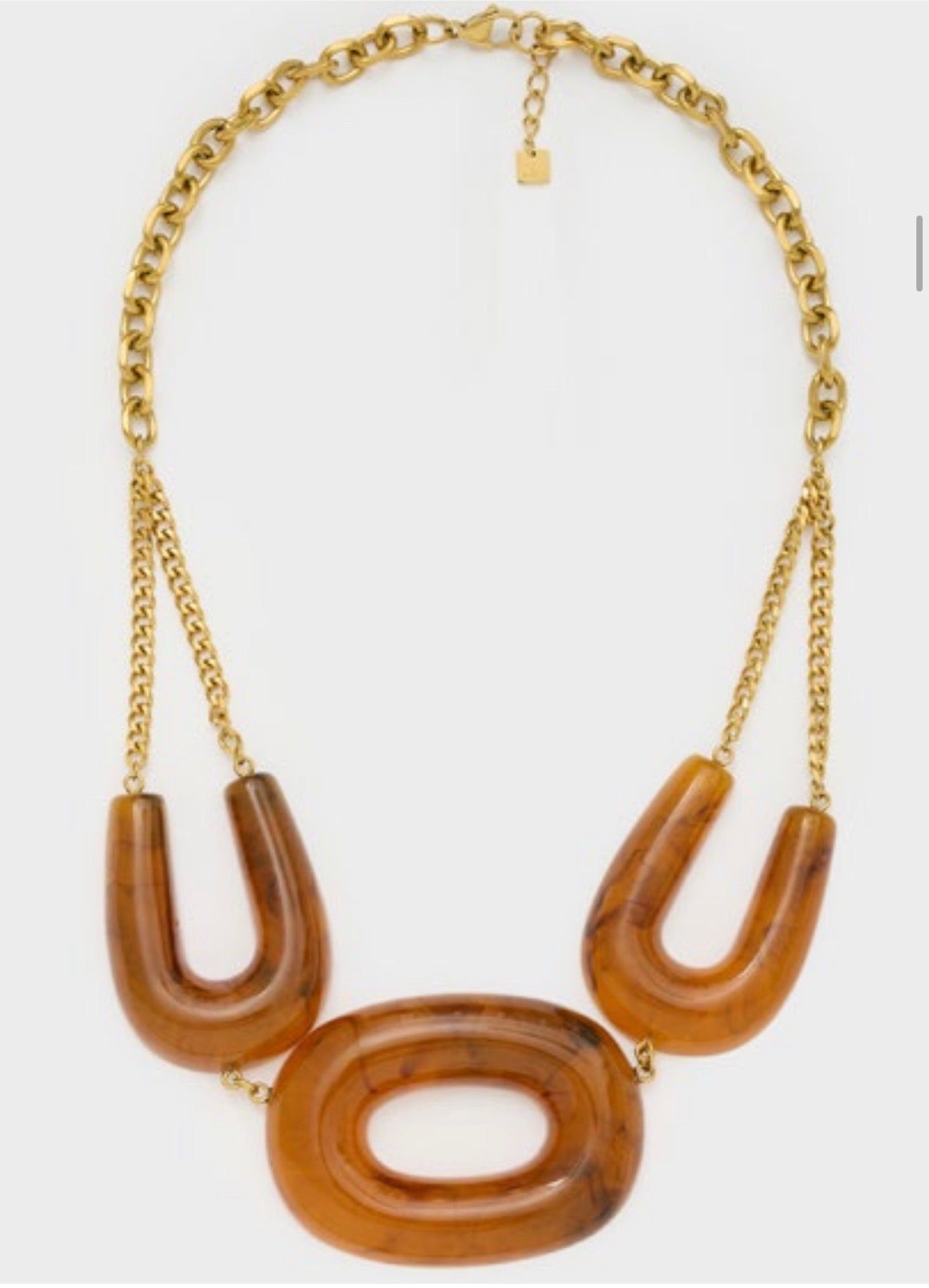 Collana Dallas corta marrone/bianco di Nali