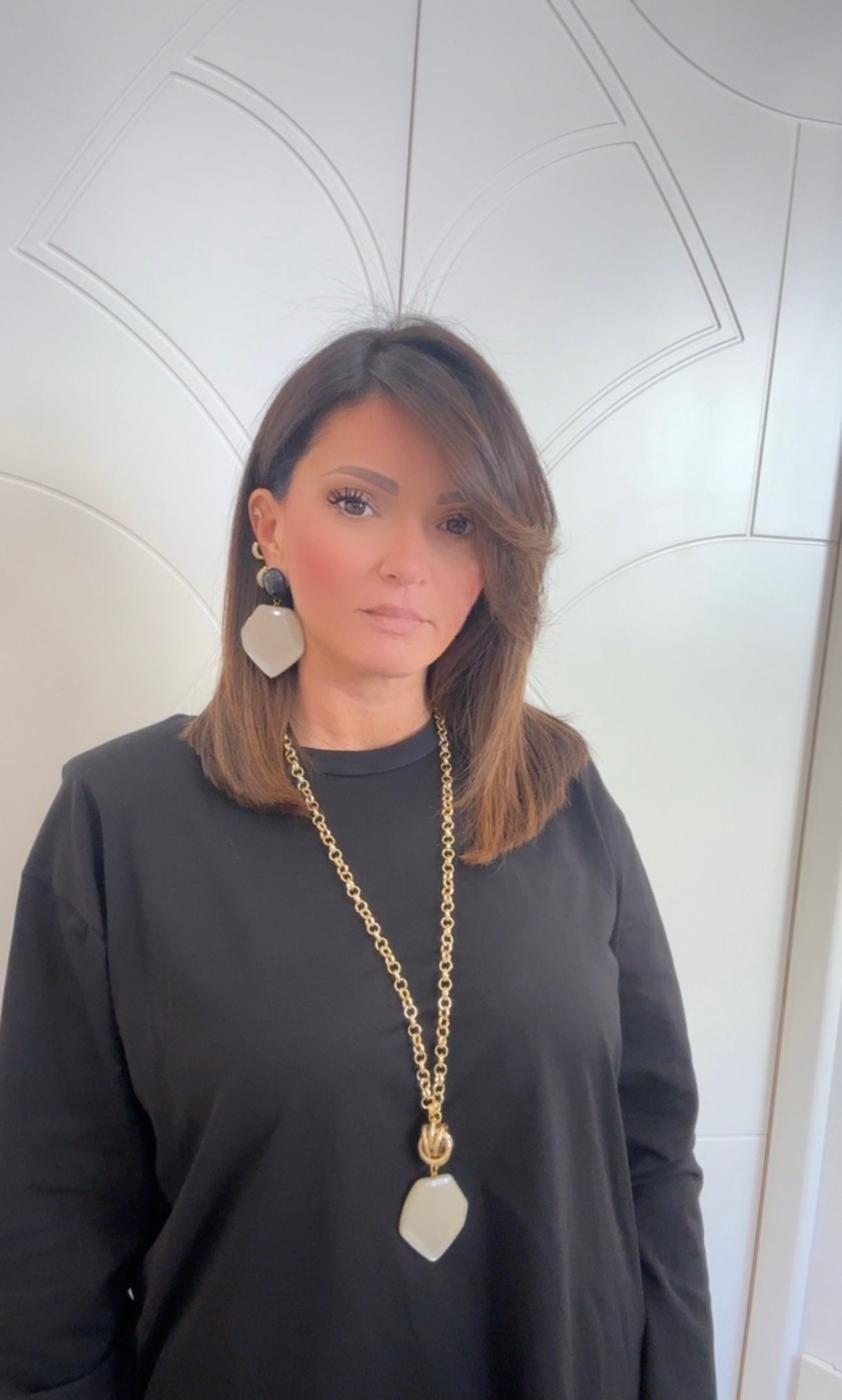 Collana pendente grigio byba Bijoux