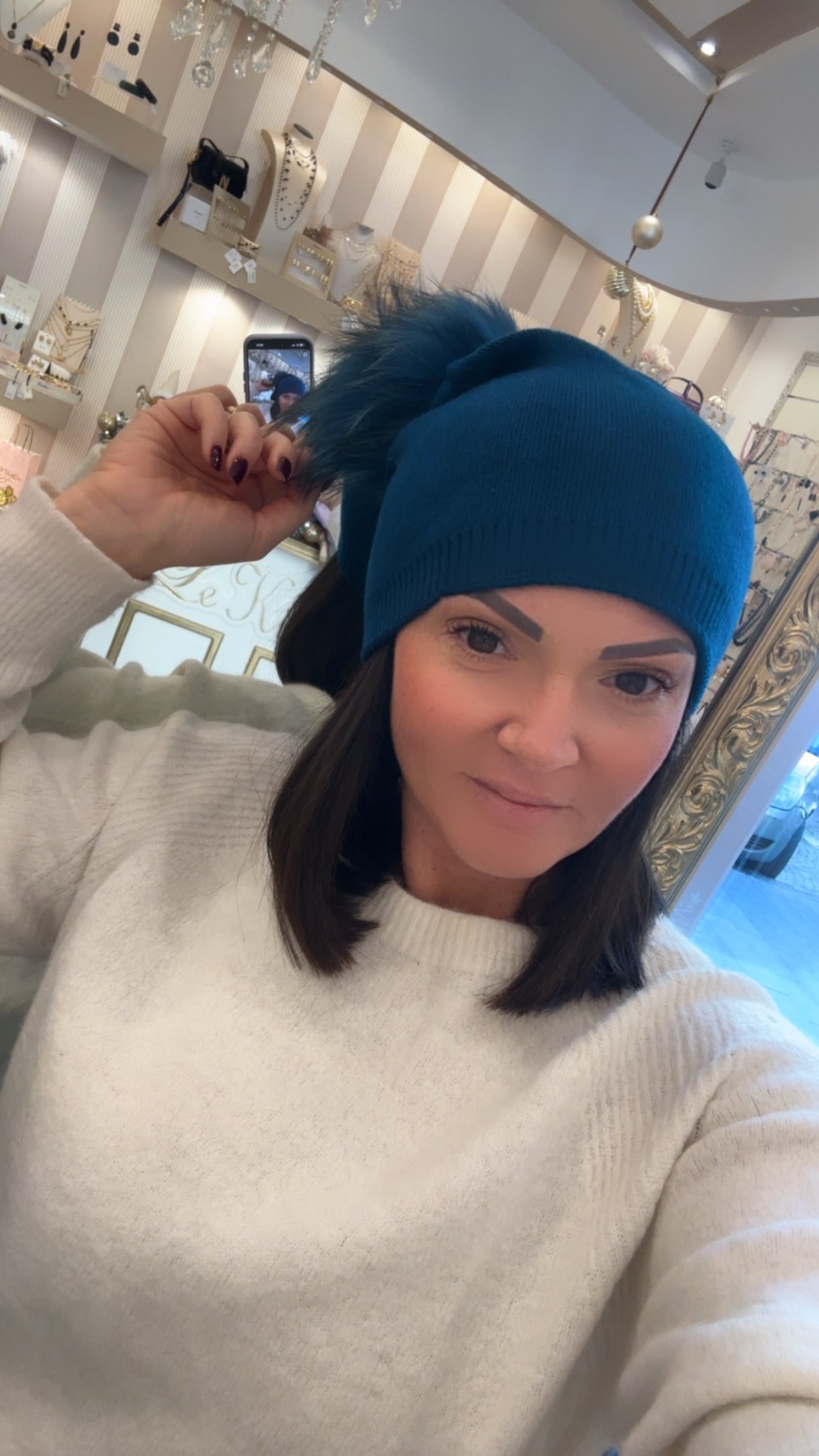 Cappello PonPon con pelliccia