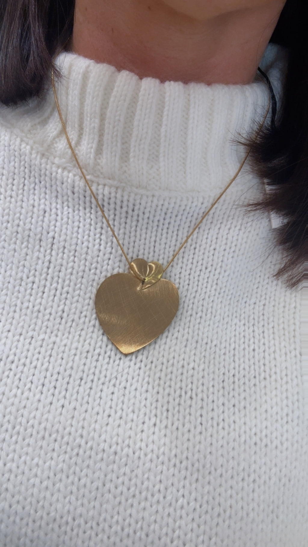 Collana doppio cuore Satinato di Nali