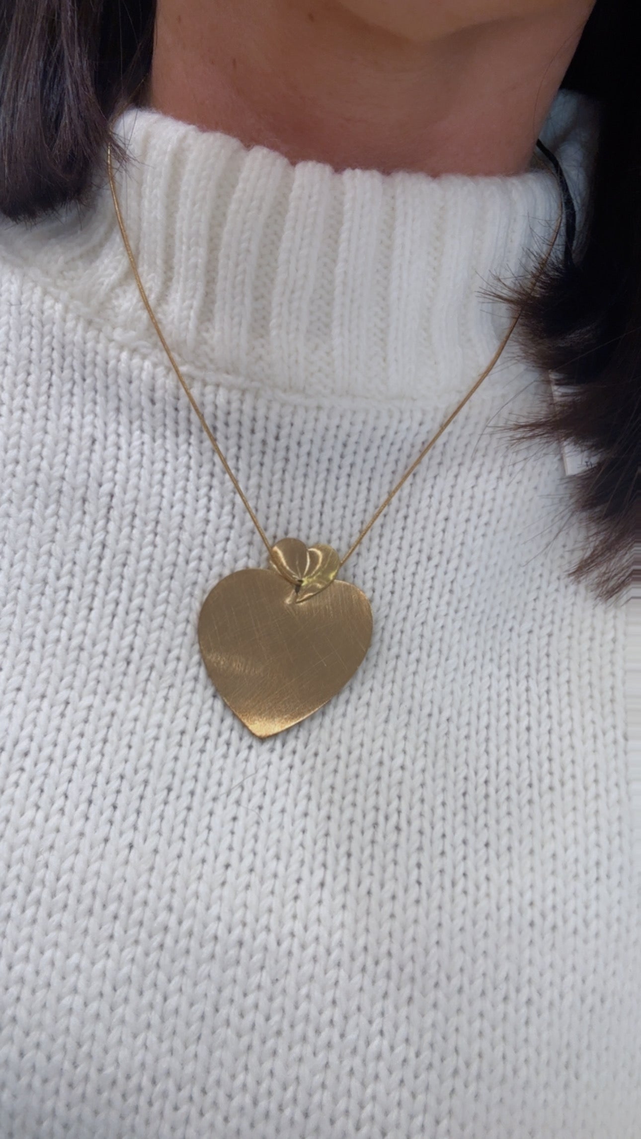 Collana doppio cuore Satinato di Nali