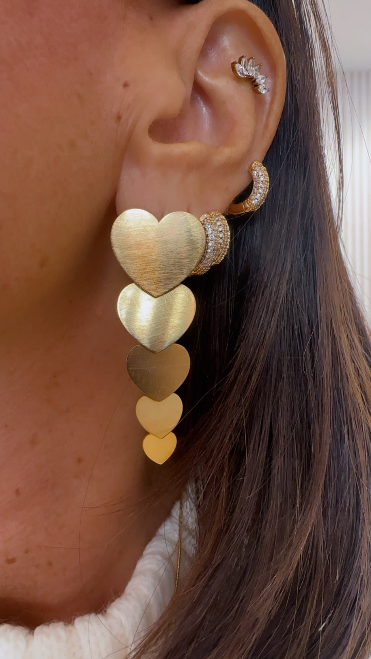 Orecchini Cuore satinato di Nali