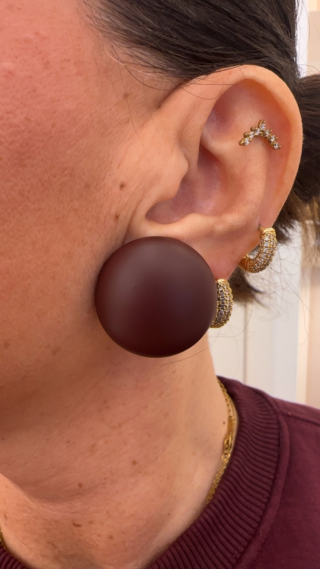 Orecchino Bottone Satin di Byba