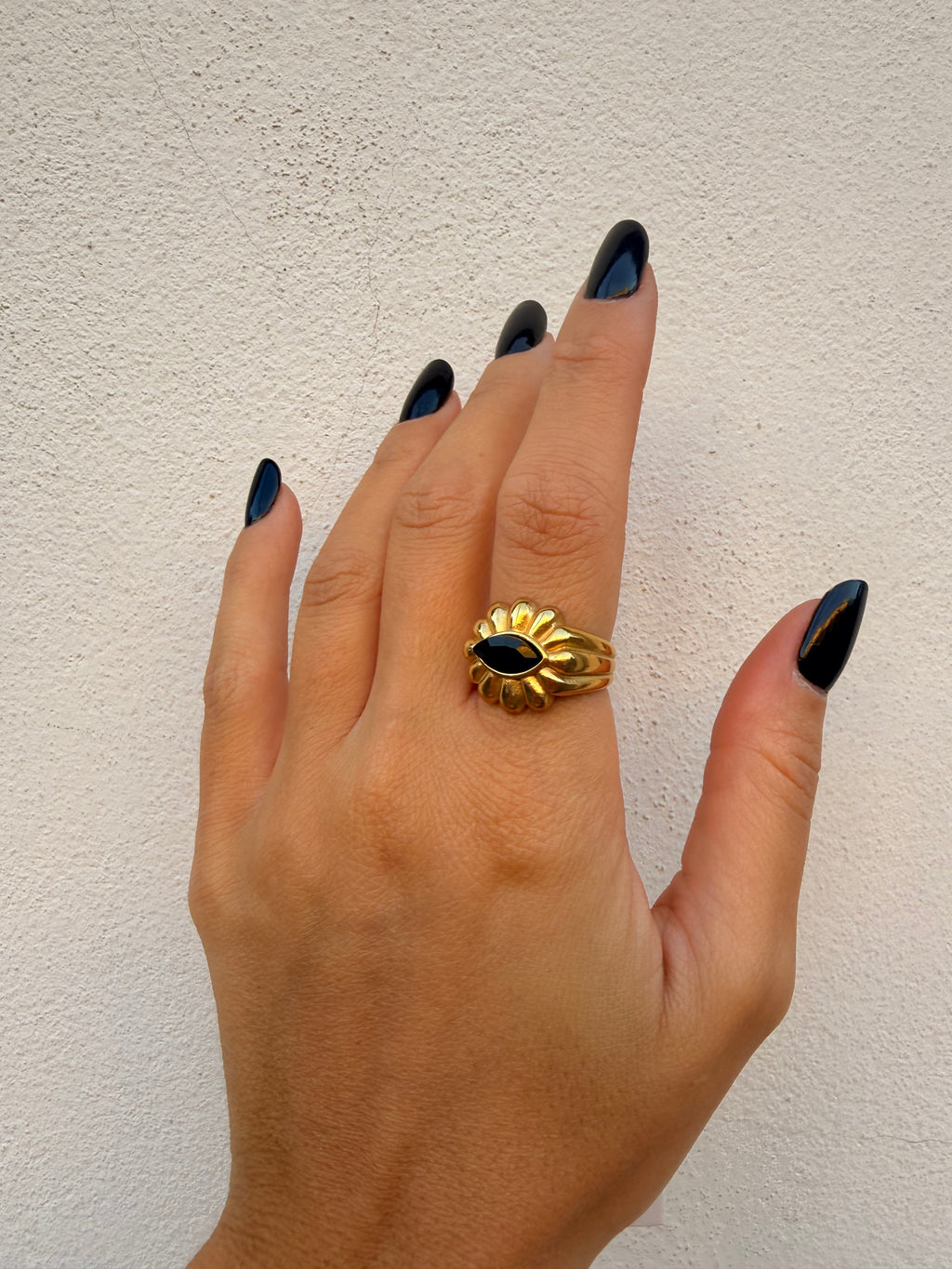 Anello Fiore nero di Nali