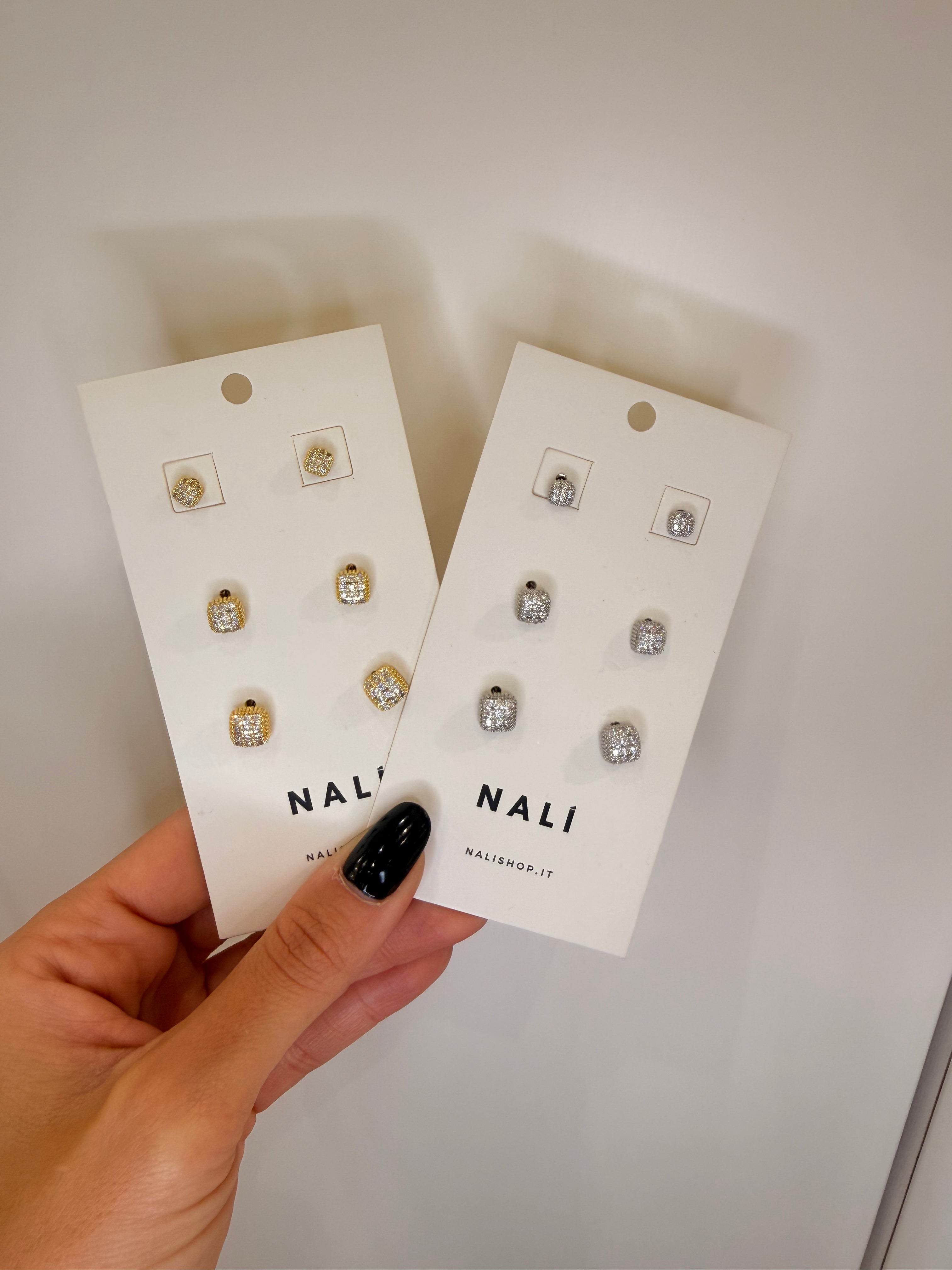 Set orecchini Cuchion con zirconi di Nali