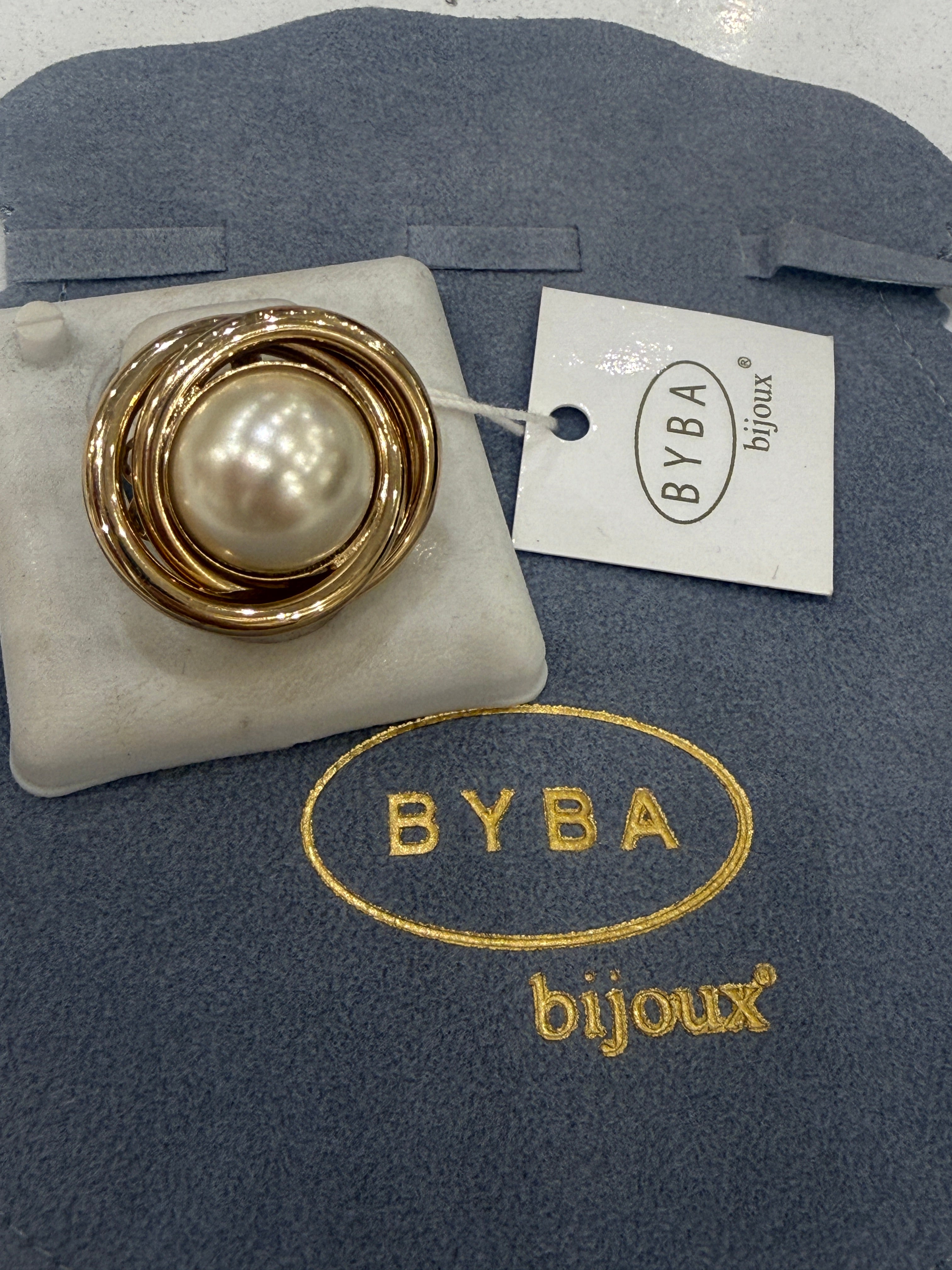 Anello eclissi con perla