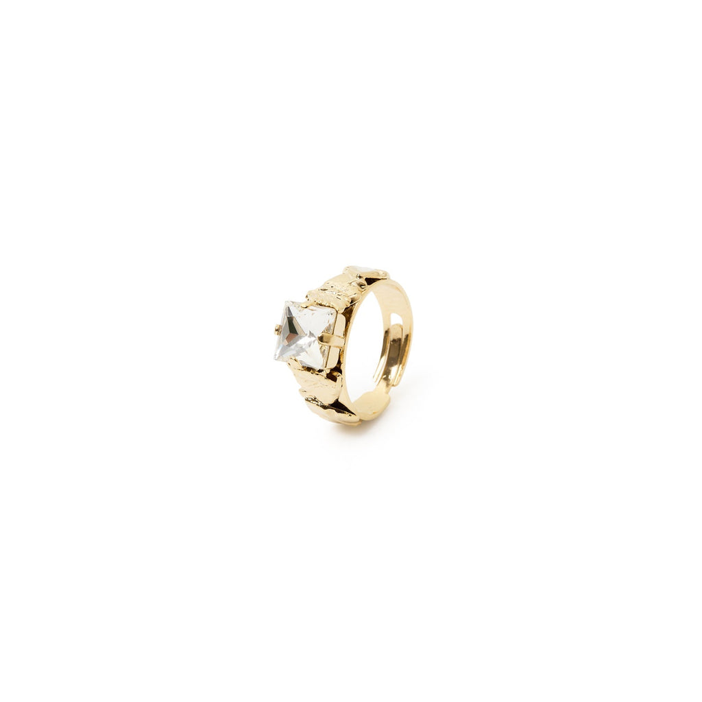 Anello foglie e cristallo Daphne di Sodini