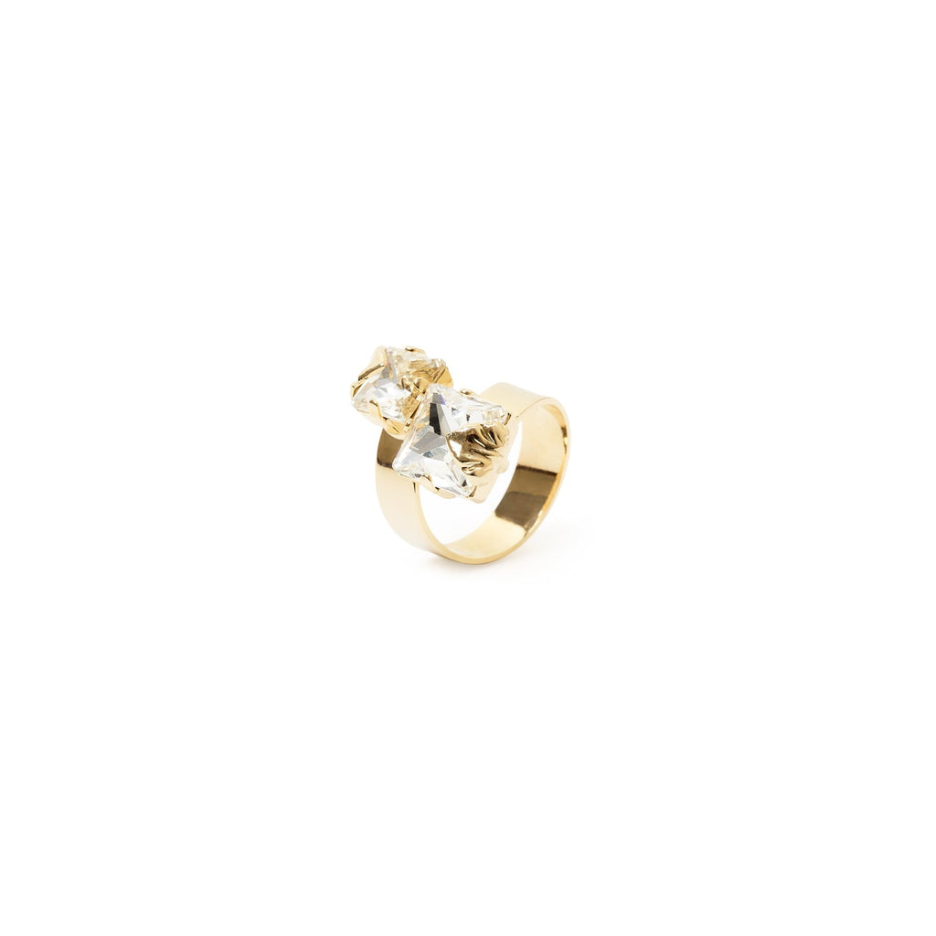 Anello contrariè cristalli Daphne di Sodini