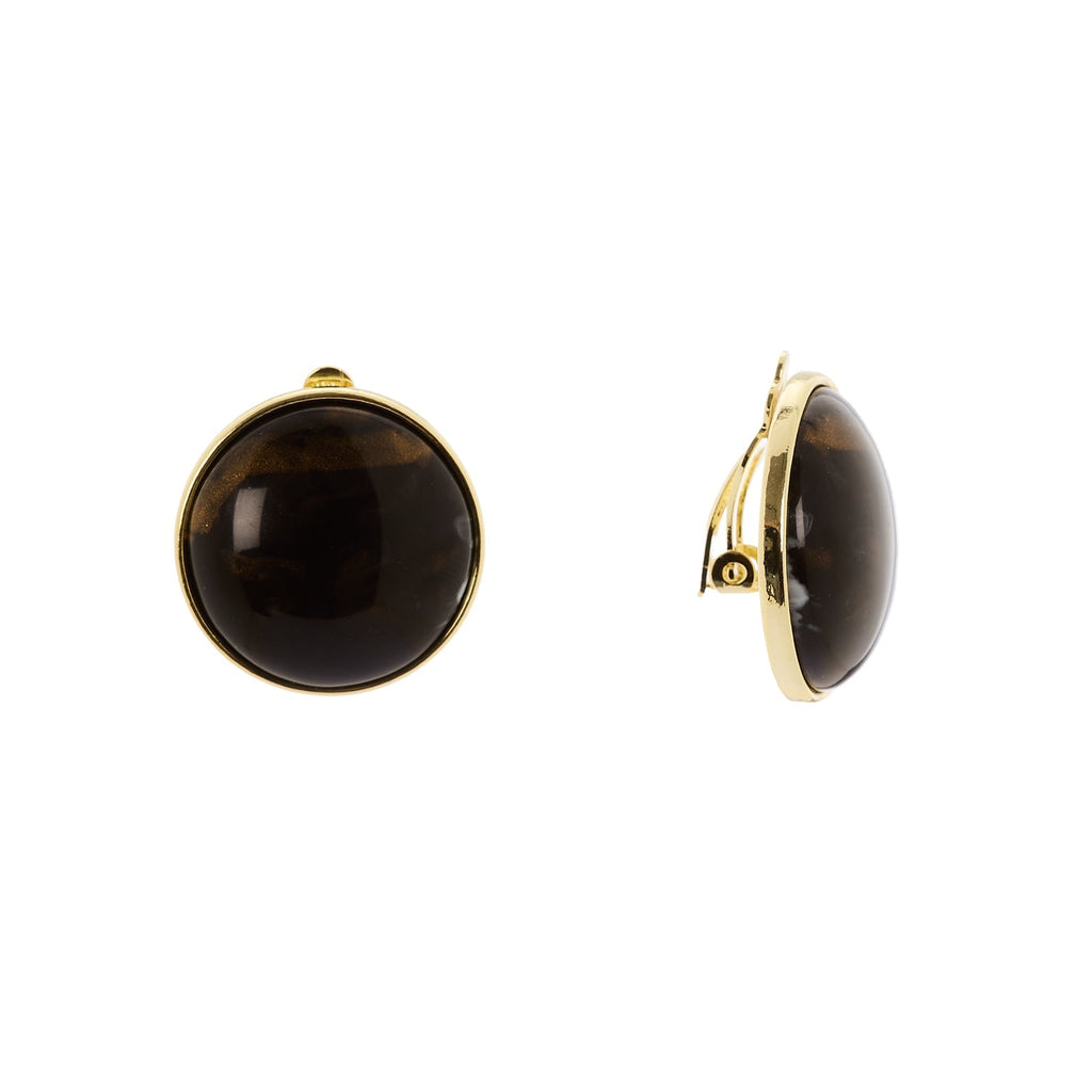 Orecchini cabochon tondo con clip Harper di Sodini