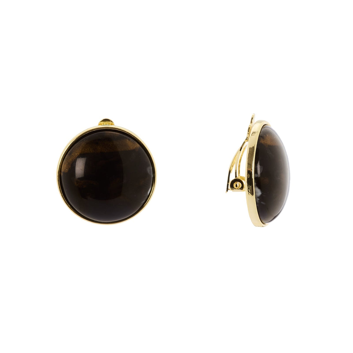 Orecchini cabochon tondo con clip Harper di Sodini