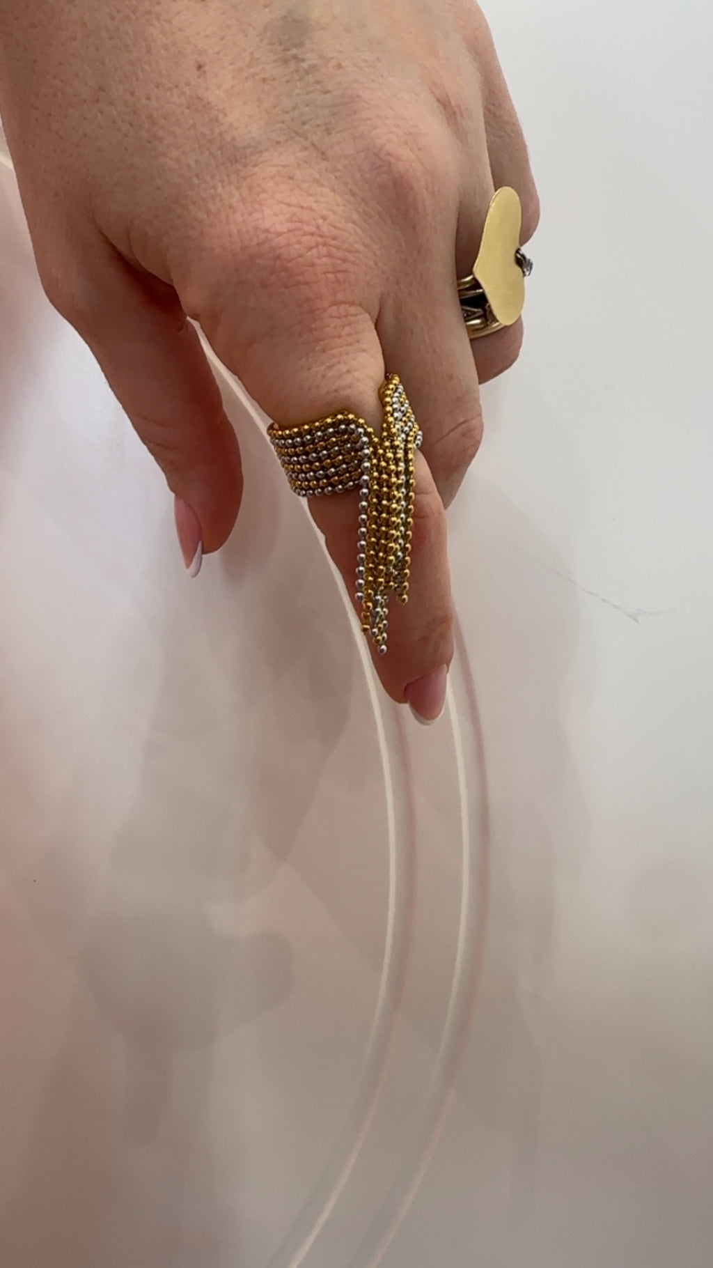 Anello Fringes oro/argento di Nali