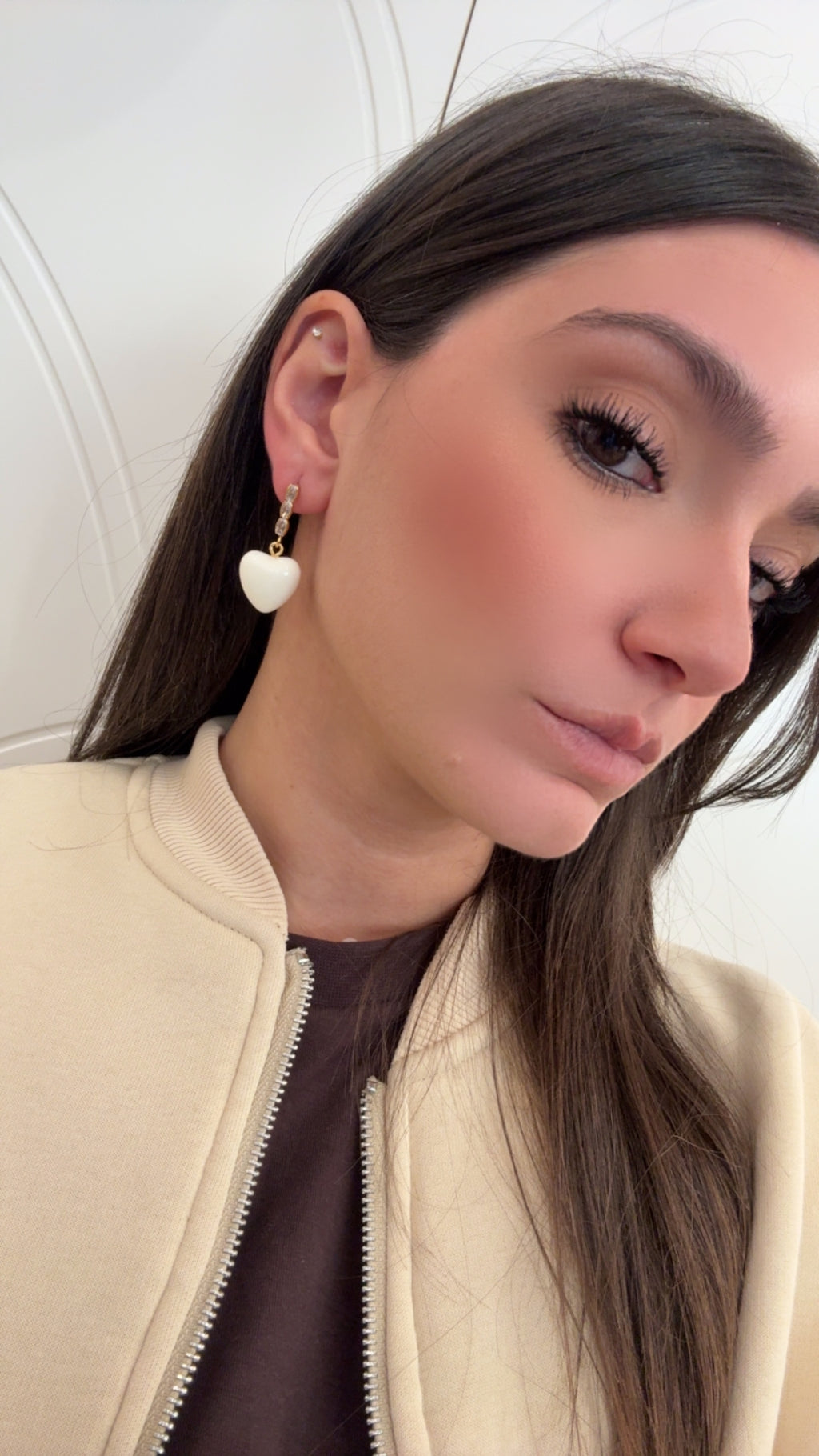 Orecchini Cuore bianco di Nali