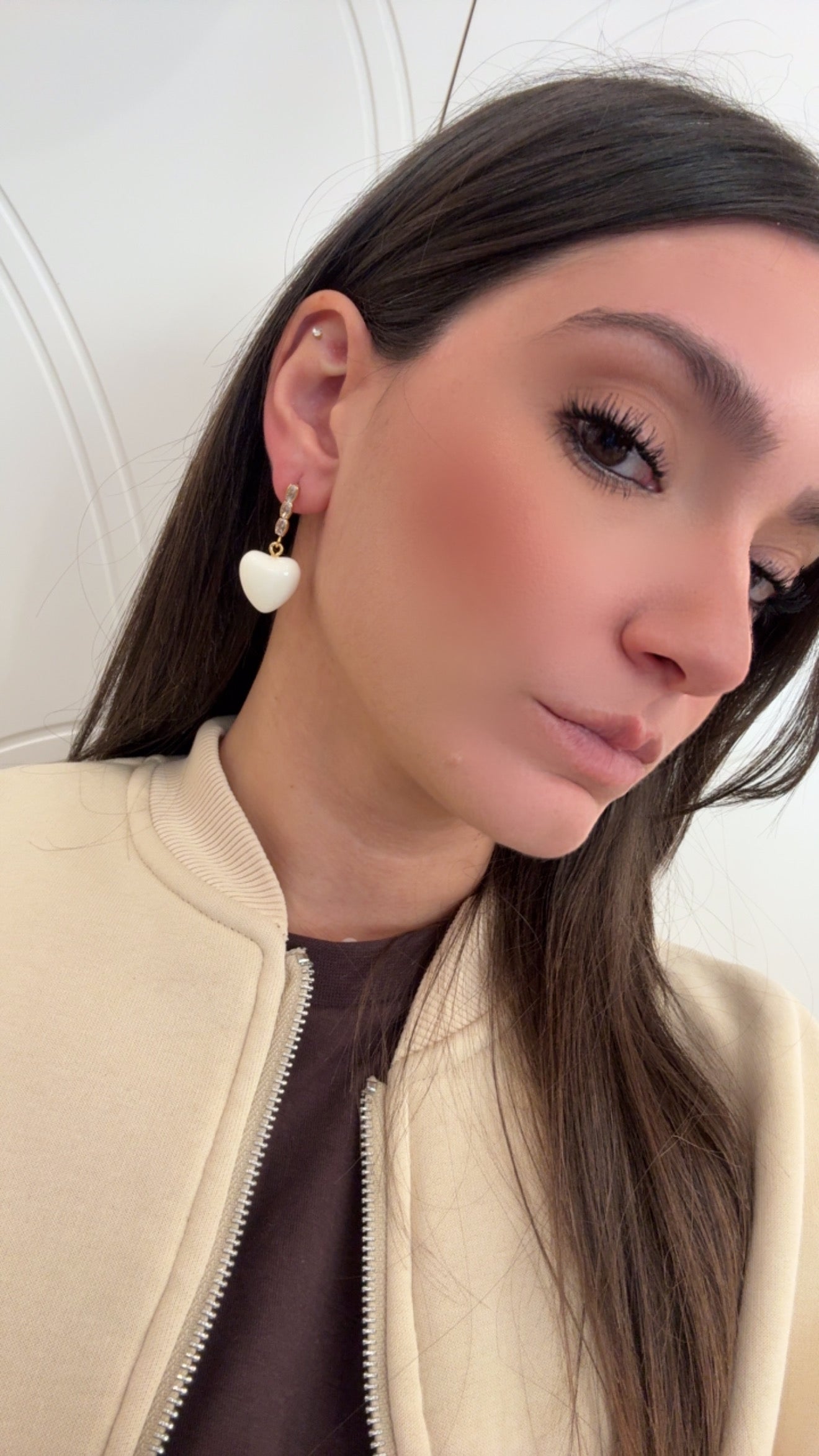 Orecchini Cuore bianco di Nali