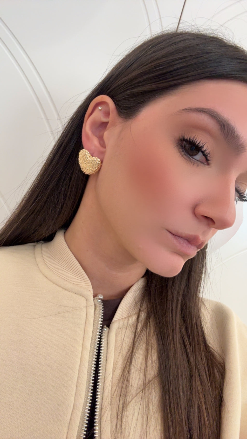 Orecchini Cuore martellati di Nali￼