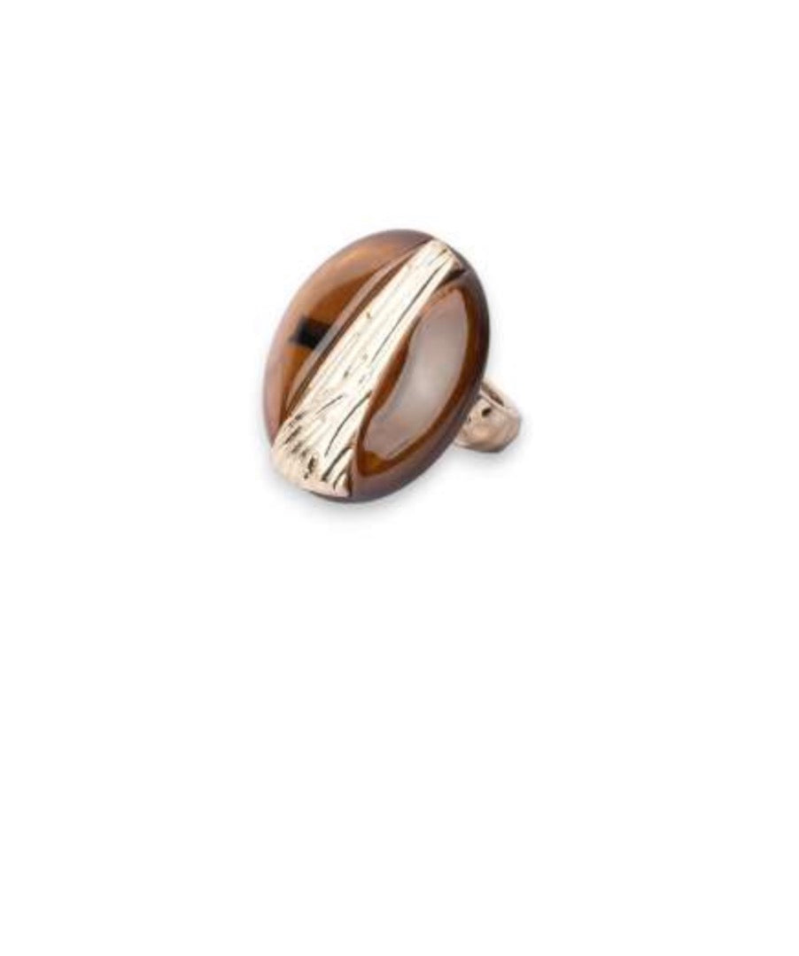 Anello elastico con pietra marrone di MYA