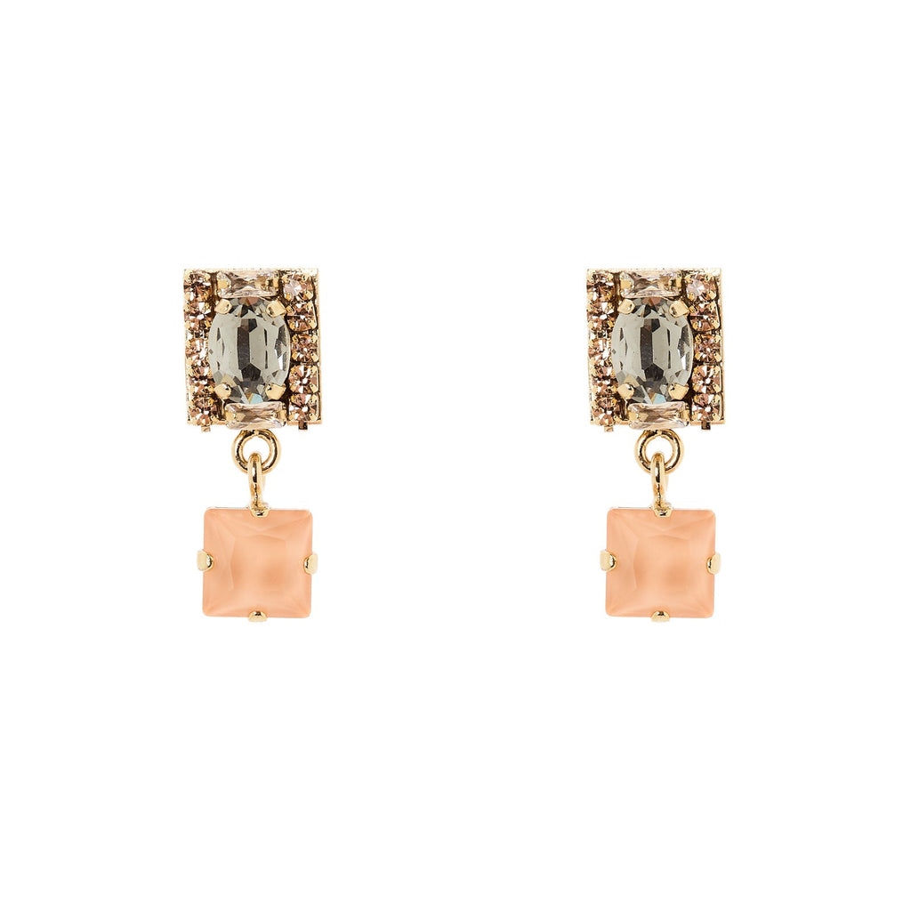 Orecchini charm geometrico e cristallo Hera di Sodini