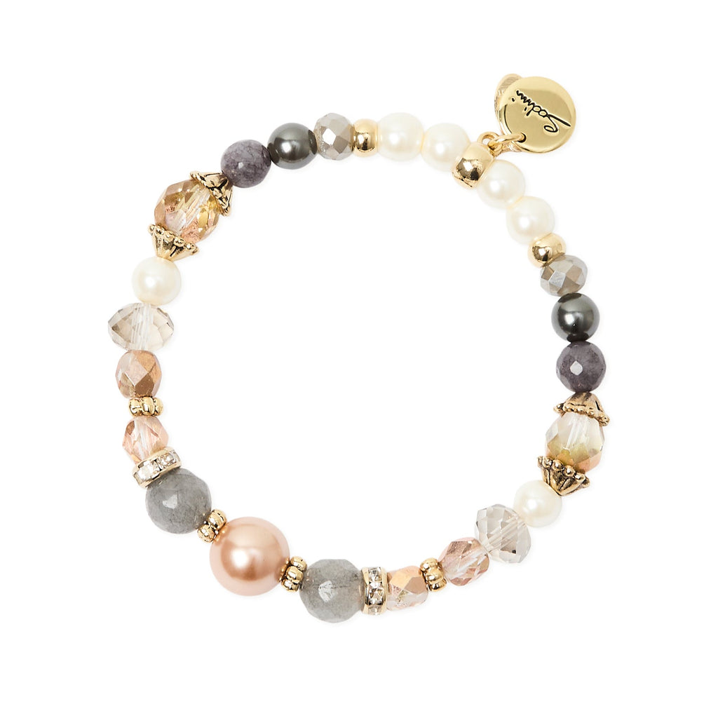Bracciale elastico sfere perline boule sfaccettate Hera