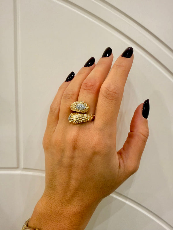 Anello doppio elemento lavorato di Nali